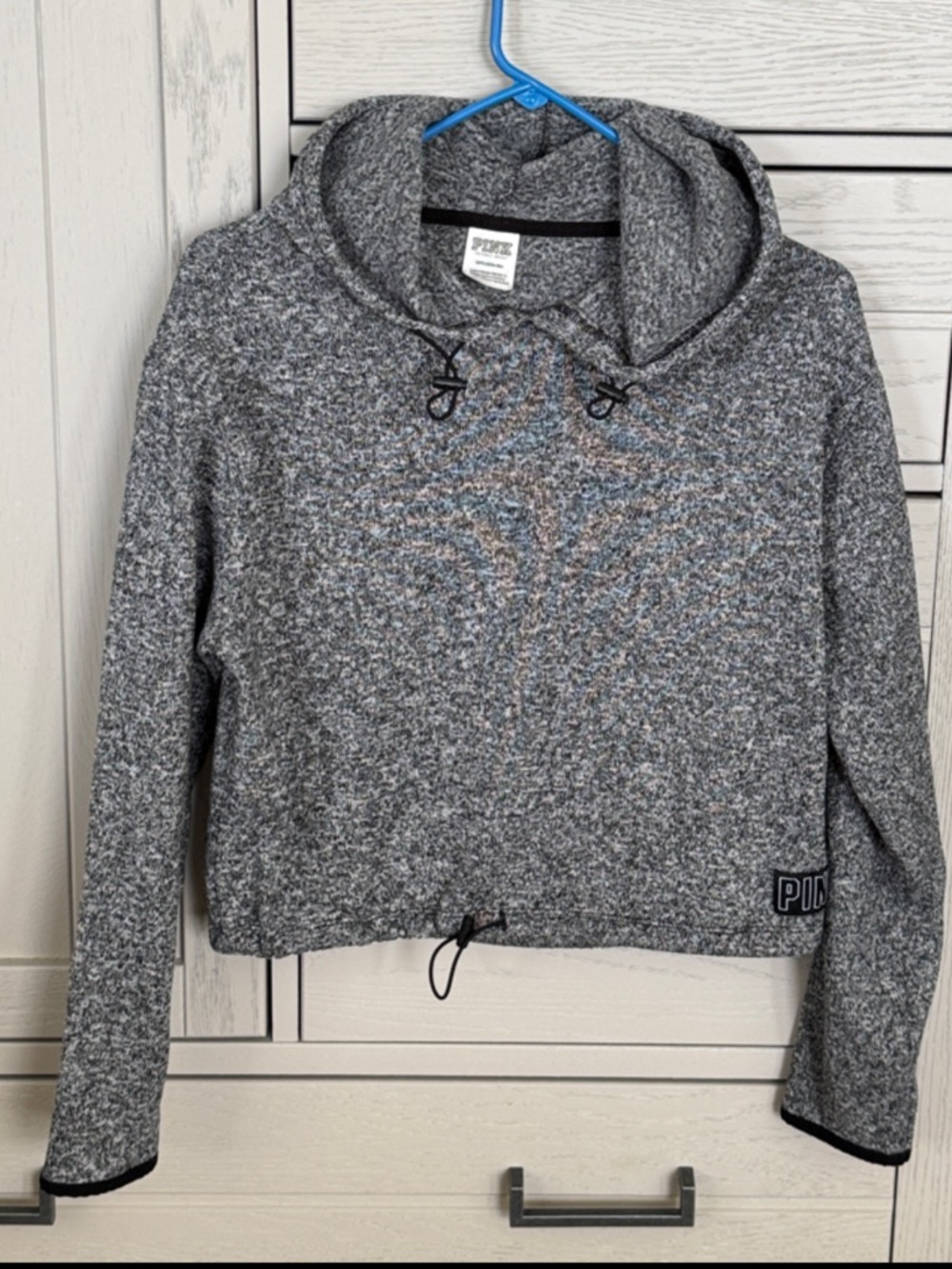 VS Pink Fleece Crop Hoodie | Size S